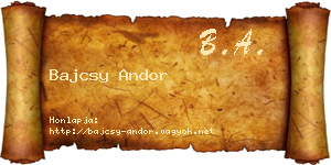Bajcsy Andor névjegykártya