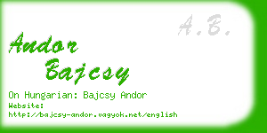 andor bajcsy business card